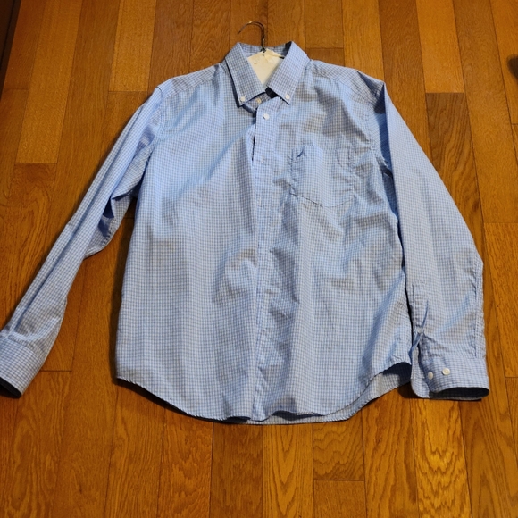 Nautica button down dress shirt. Blue and white pattern. - Picture 4 of 6